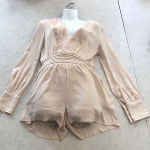 Skin color short jumpsuit